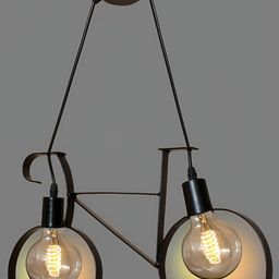 KINIS Black & Transparent Textured Bell Shaped Ceiling Lamp-38