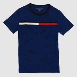 Tommy Hilfiger Boys Brand Logo Round Neck Regular Sleeves Pure Cotton Regular Fit T-shirt-image-78