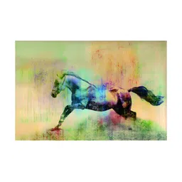 Inephos Green And Blue Birds and Animals Printed Canvas Wall Art-58