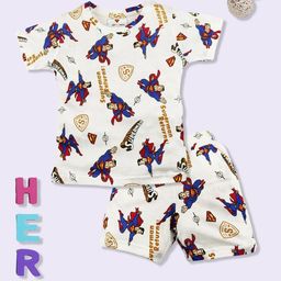 YK X Minute Mirth Boys Superman Printed Pure Cotton Clothing Set-picture-16