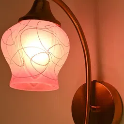 1ST TIME Pink & White Printed Glass Traditional Cylinder Shaped Wall Lamp-picture-27
