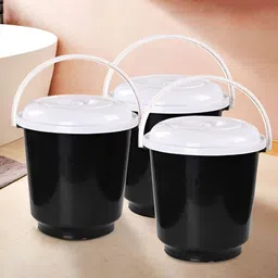 Aura White & Black 3 piece Solid Plastic Bath Accessories Set-picture-11