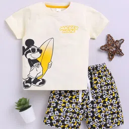 LITTLE NINJA Boys Printed Pure Cotton T-shirt With Shorts-image-7