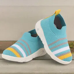 LEVOT Unisex Kids Striped Slip-On Sneakers-image-30