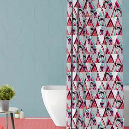 ArtzFolio Grey & Brown Printed Waterproof Shower Curtain-16