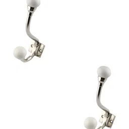 IndianShelf Cream Coloured 2 Pieces Ceramic Solid Coat Hooks Kitchen Hanger-9