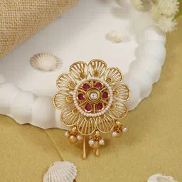 I Jewels Women Embellished Gold Plated Floral Design Hair U Pin-image-70