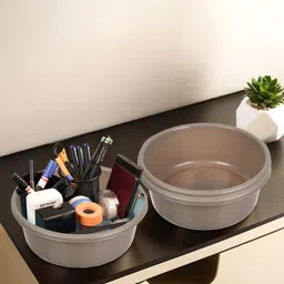 Kuber Industries Brown 3 Pieces Multipurpose Storage Desk Organisers-81