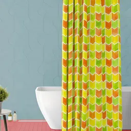 ArtzFolio Green & Yellow Printed Water Proof Shower Curtain-image-93