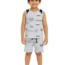 YALZZ Boys Printed Pure Cotton T-shirt with Shorts-picture-18