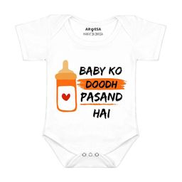 Arvesa Baby Ko Doodh Pasand Hai Printed Bodusuit-image-50
