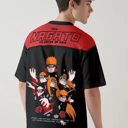 Crazymonk Six Paths of Pain Naruto Graphic Printed Oversized Cotton T-shirt-picture-4