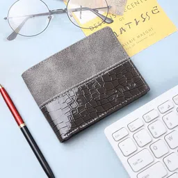JND Men Animal Colourblocked Cut Work PU Two Fold Wallet-13