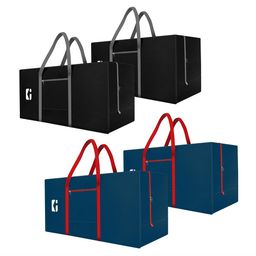 Kuber Industries Black & Blue 4 Pieces Handbag Organiser-53