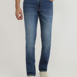 ColorPlus Men Regular Fit Mid-Rise Light Fade Jeans-image-133