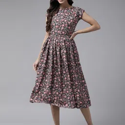 BAESD Floral Print Fit & Flare Midi Dress-picture-3