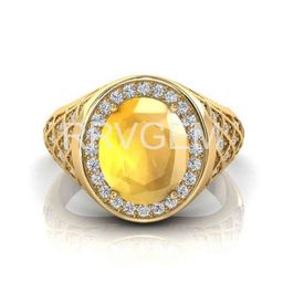 RRVGEM Yellow Sapphire Pukhraj Gem Finger Ring-image-30
