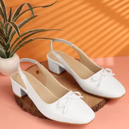 Killer Women Bows Detail Block Heel Mules-32