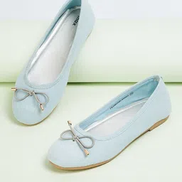 max Girls Solid Pointed Toe Bows Mary Janes-45