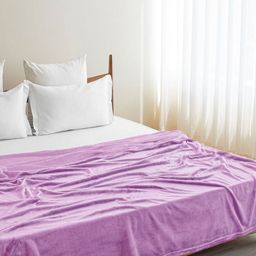 HOMEMONDE Purple Fleece AC Room 300 GSM Single Bed Blanket-image-59