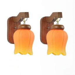 Somil Premium Designer Glass Wall / Night Lamp Elegant & Stylish Dcor Accent for Modern Interiors, color, Orange, Yellow, Size:- 18.5 X 26.5 X 28.5 CM-image-17
