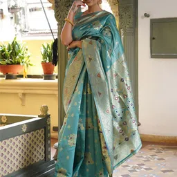 Subham Woven Design Zari Silk Blend Kanjeevaram Saree-image-95