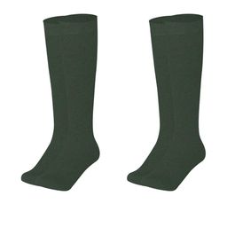 MUKHAKSH Pack of 2 Boys Green Lycra Knee-Length Socks-image-25
