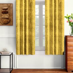 Myntra Elegant Homes Yellow & Grey 2 Pieces Abstract Printed Window Curtains-9
