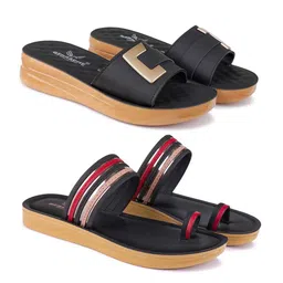 BERSACHE Women Set Of 2 Textured Flats-image-74