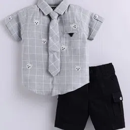 LITTLE COLLARS Boys Printed Shirt with Shorts-picture-13