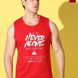 WOOSTRO Pack Of 2 Printed Combed Cotton Gym Vests VWS26(ALONE RED)(PLAIN MAROON)-image-95
