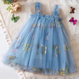 INCLUD Girls Embellished Embroidered Fit and Flare Dress-image-1