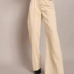 SASSAFRAS BASICS Women Comfort Relaxed Fit High-Rise Jeans-image-4