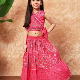 Readiprint Fashions Girls Printed Cotton Ready to Wear Lehenga & Blouse-picture-29