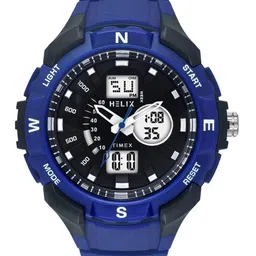 Helix Men Printed Dial & Stainless Steel Straps Analogue and Digital Watch TWESK4602T-2