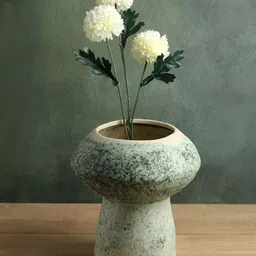 HABERE INDIA Green Printed Ceramic Flower Vase-image-29