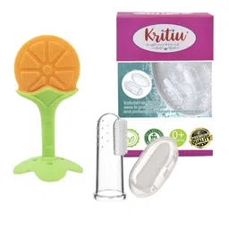 Kritiu Unisex Infants Finger Toothbrush & Silicone Stand Teether Baby Oral Care-image-99