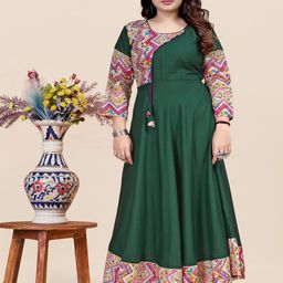 MEESORRA Printed Round Neck Ethnic Dresses-image-84