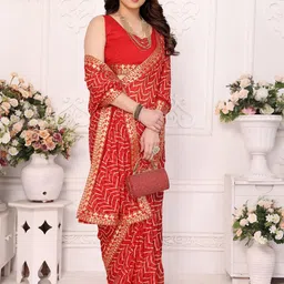 KALINI Floral Poly Georgette Saree-image-8