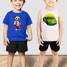 MGRS Boys Pure Cotton Printed T-shirt & Shorts-picture-5