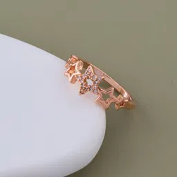 GC PREMIUM JEWELLERY Rose Gold-Plated Crystals-Studded Finger Ring-16