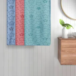 Myntra Elegant Homes Blue & Peach-Coloured 3 Printed Cotton 350 GSM Bath Towel-14