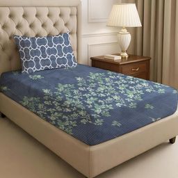 IVAZA Black Floral 210 Pure Cotton Single-image-94