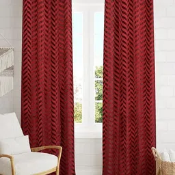 Aura Maroon Set of 2 Geometric Black Out Window-9