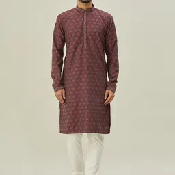 Arihant Rai Sinha Men Woven Design Regular Kurta with Churidar-picture-11