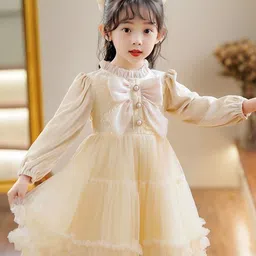 LULU & SKY Tie-Up Neck Puff Sleeve A-Line Mini Dress-picture-49