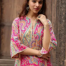 HISHAM Women Ethnic Motifs Printed Daily Straight Kurta-image-19