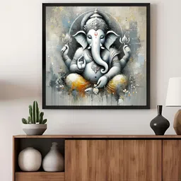999Store Grey & Yellow Religious Canvas Wall Art-image-60