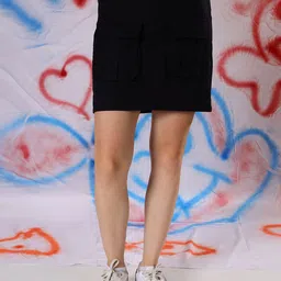 NEUDIS Pencil Above Knee Skirt N24WSKT-3631BK-Black-image-76