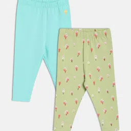 MINI KLUB Girls Pack Of 2 Printed Leggings-32